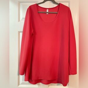 LuLaRoe Vibrant Coral Long Sleeve Top